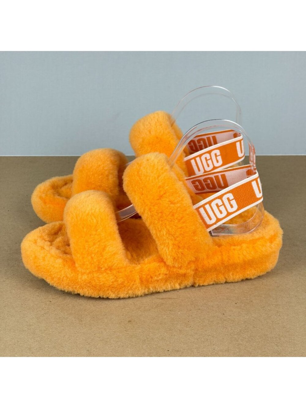UGG Oh Yeah Slingback Slippers Womens 7 Orange Sheepskin Casual Comfort